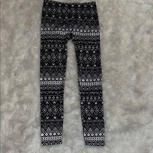 No Boundaries Geometric Black and White Leggings